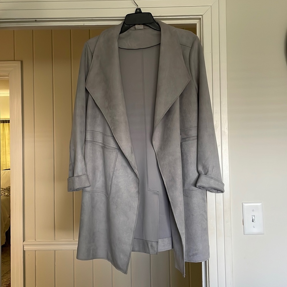 Gray Suede Trench